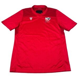 USA Rugby Training Jersey Mens 3XL Red Macron Eagles GPS Pocket Performance